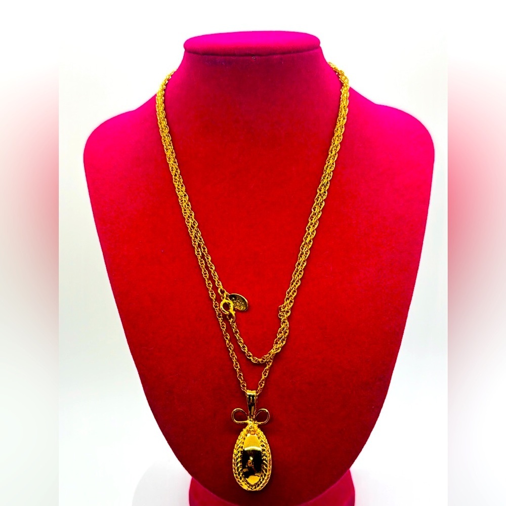 Joan Rivers Golden Faberge Egg Necklace in original box​